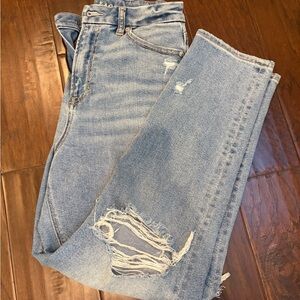 American Eagle Outfitters Light Blue Distressed Skinny Jeans